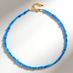 Collana in argento con Opale Blu dell'Etiopia