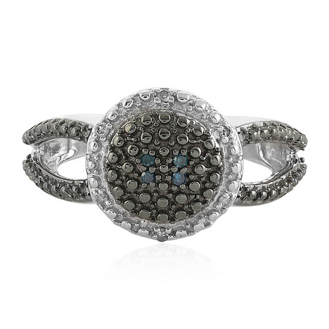 Anello in argento con Diamante Blu I3
