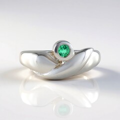 Anello in argento con Smeraldo Russo