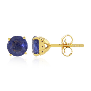 Boucles d'oreilles en argent et Saphir bleu de Madagascar
