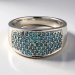 Bague en argent et Diamant fantaisie