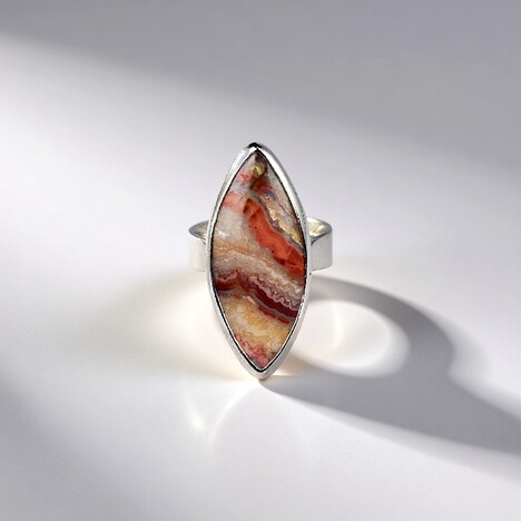Anello in argento con Agata Lace
