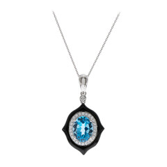 Gouden halsketting met een zwarte onyx