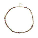 Zilveren halsketting met toermalijnen