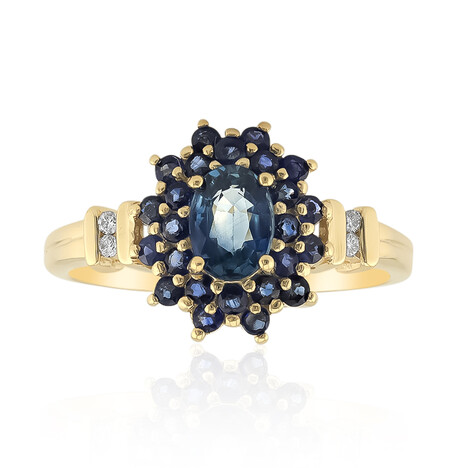 Anello in oro con Zaffiro Kanchanaburi