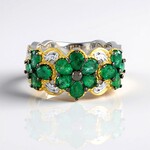 Anello in argento con Smeraldo Zambia (Gems en Vogue)