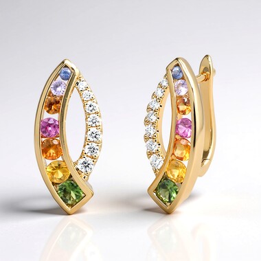 Pendientes en oro con Zafiro (CIRARI)
