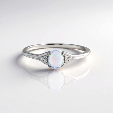 Bague en argent et Opale Welo