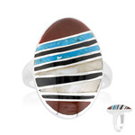 Anello in argento con Turchese Kingman Mohave Blu (Jones Lee)