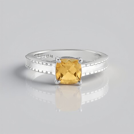 Bague en argent et Citrine