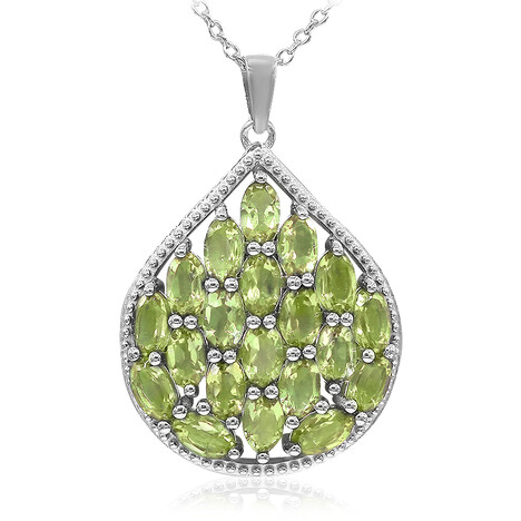 Burmesischer Peridot-Silberhalskette