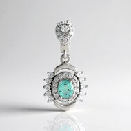 Ciondolo in argento con Smeraldo Color Paraiba