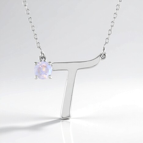 Collana in argento con Pietra di Luna Arcobaleno