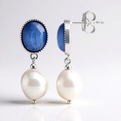 Boucles d'oreilles en argent et Perle de culture d'eau douce argentée (TPC)