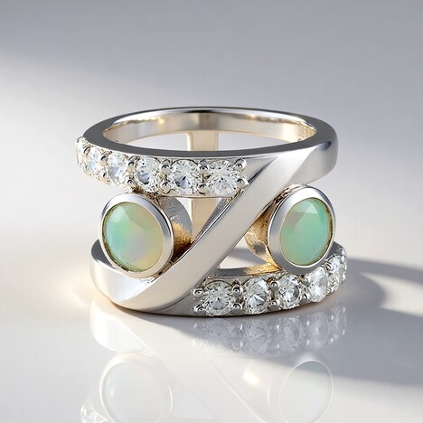 Bague en argent et Opale Welo (de Melo Essence)