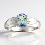 Bague en argent et Tanzanite verte