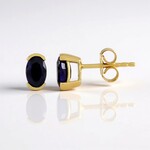 Orecchini in argento con Zaffiro Blu del Madagascar