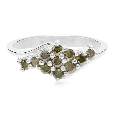 Champagner-Brillant-Silberring