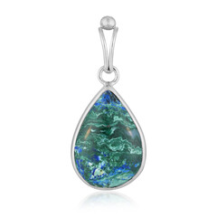 Ciondolo in argento con Malachite Azzurrite (Bali Barong)