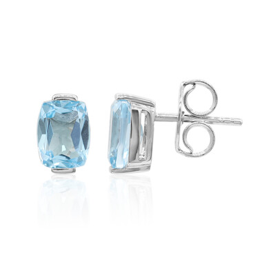 Pendientes en plata con Topacio azul cielo