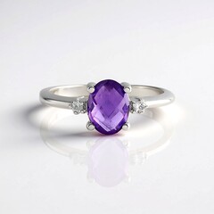 Anello in argento con Ametista Zambiana