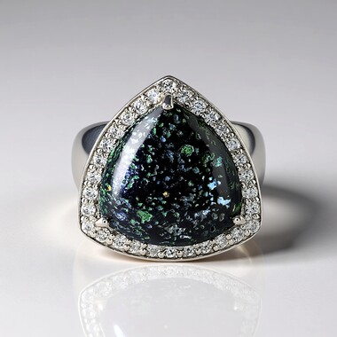 Bague en argent et Opale Léopard