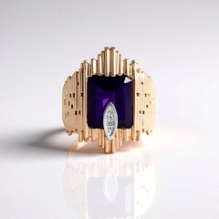 Anello in argento con Ametista Zambiana