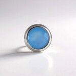 Ciondolo in argento con Calcedonio Blu (MONOSONO COLLECTION)