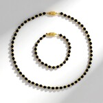Parure en argent et Spinelle noir (Riya)