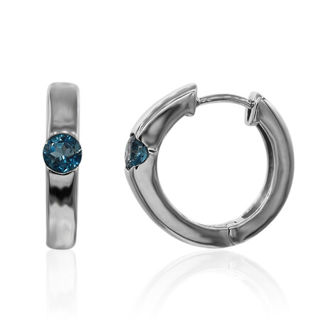 Londonblauer Topas-Silberohrringe