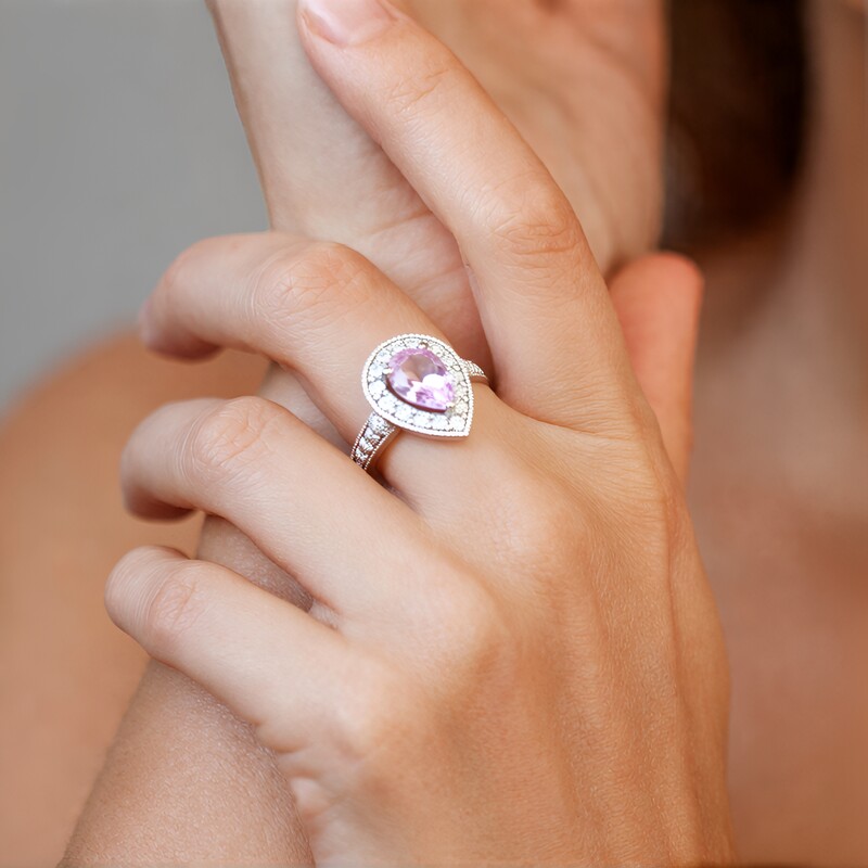 Lavendel-Amethyst-Silberring