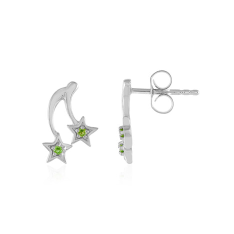 Pendientes en plata con Diópsido de Rusia