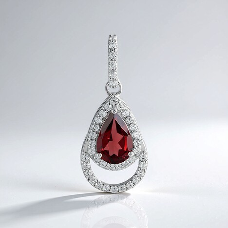 Pendentif en argent et Grenat du Mozambique
