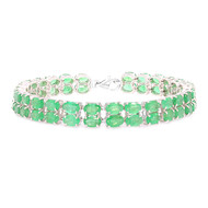 Sambia-Smaragd-Silberarmband