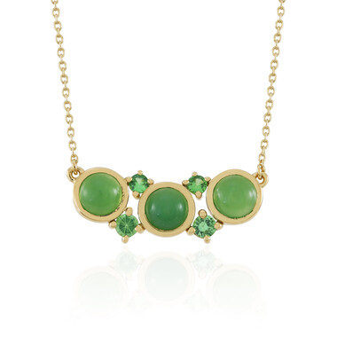 Zilveren halsketting met chrysopraasstenen (KM by Juwelo)