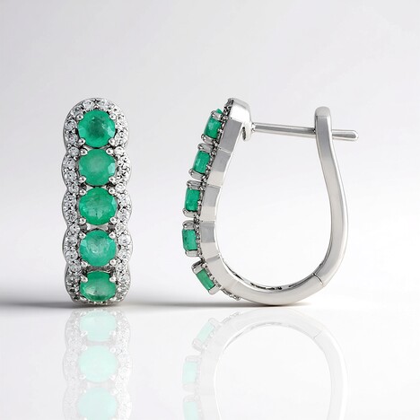 Orecchini in argento con Smeraldo Colombiano