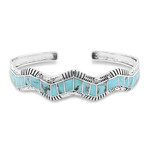 Kingman Blue Mojave Turquoise Silver Bangle (Jones Lee)