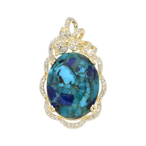 Multi Gem Silver Pendant