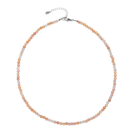 Collier en argent et Agate rouge du Botswana