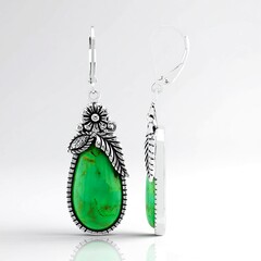 Orecchini in argento con Turchese Kingman Mohave Verde (Faszination Türkis)