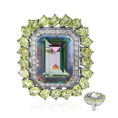 Grüner Mystik-Quarz-Silberring