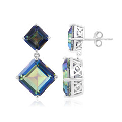 Pendientes en plata con Cuarzo Místico azul