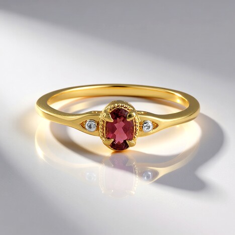 Anello in argento con Tormalina Rosa Brasiliana