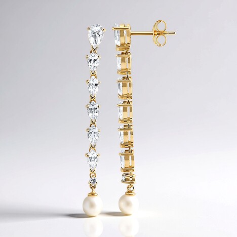 Boucles d'oreilles en argent et Topaze blanche