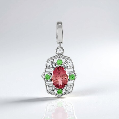 Pendentif en argent et Tourmaline rose du Nigéria