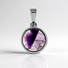 Ciondolo in argento con Ametista Chevron