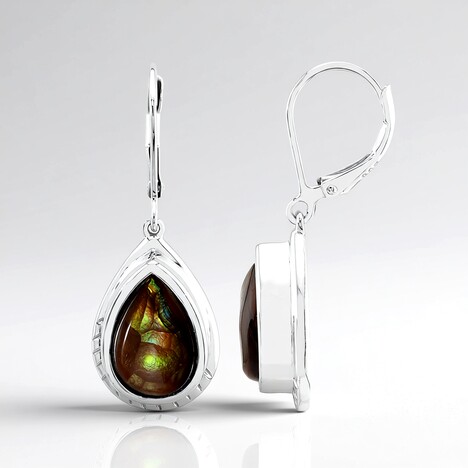 Boucles d'oreilles en argent et Agate de Feu