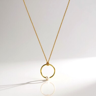Collar en plata con Perla blanca Freshwater (Joias do Paraíso)