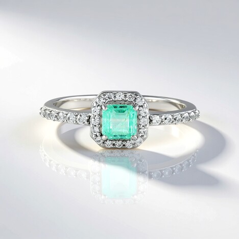 Anello in argento con Smeraldo Color Paraiba
