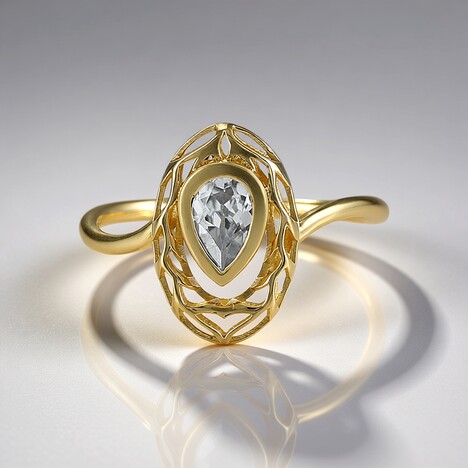 Anello in oro con Zircone (Ornaments by de Melo)